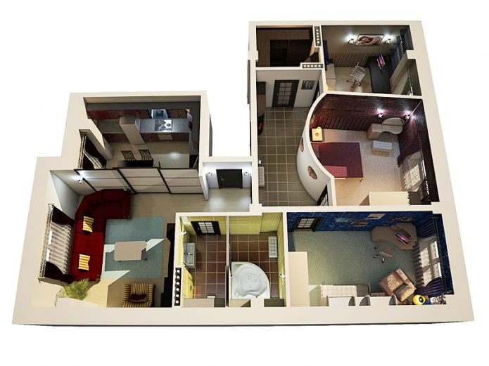 Grundriss einer 4-Zimmer-Wohnung