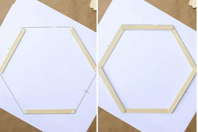 The process of creating a shelf from sticks