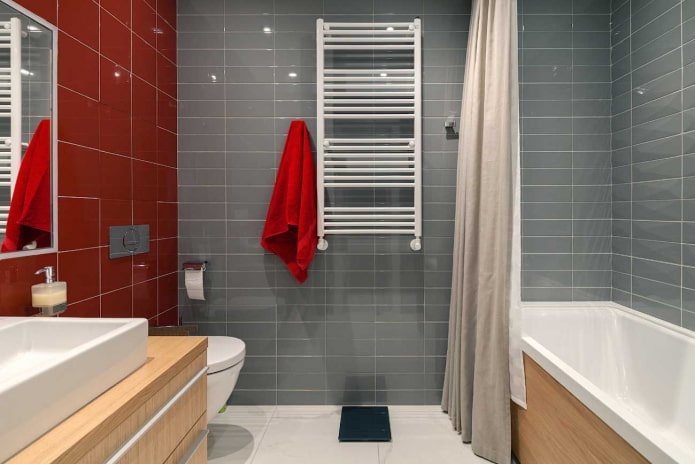 bathroom interior in gray tones