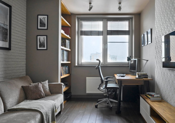 office interior in gray tones
