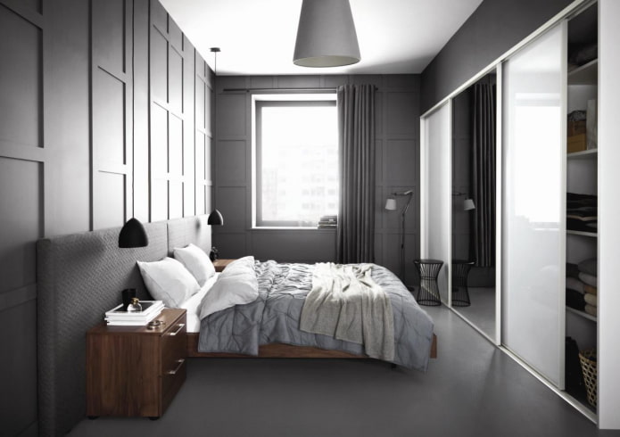 furnishings in the interior in gray tones