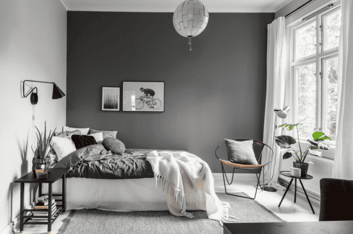 interior design in gray and white colors