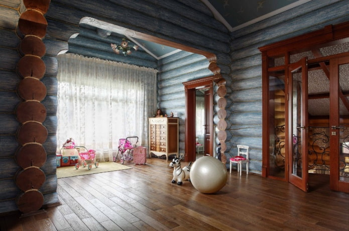 Kinderzimmer in einem Holzhaus