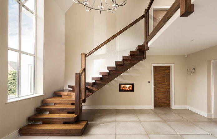Treppenlaufformen im Inneren des Hauses