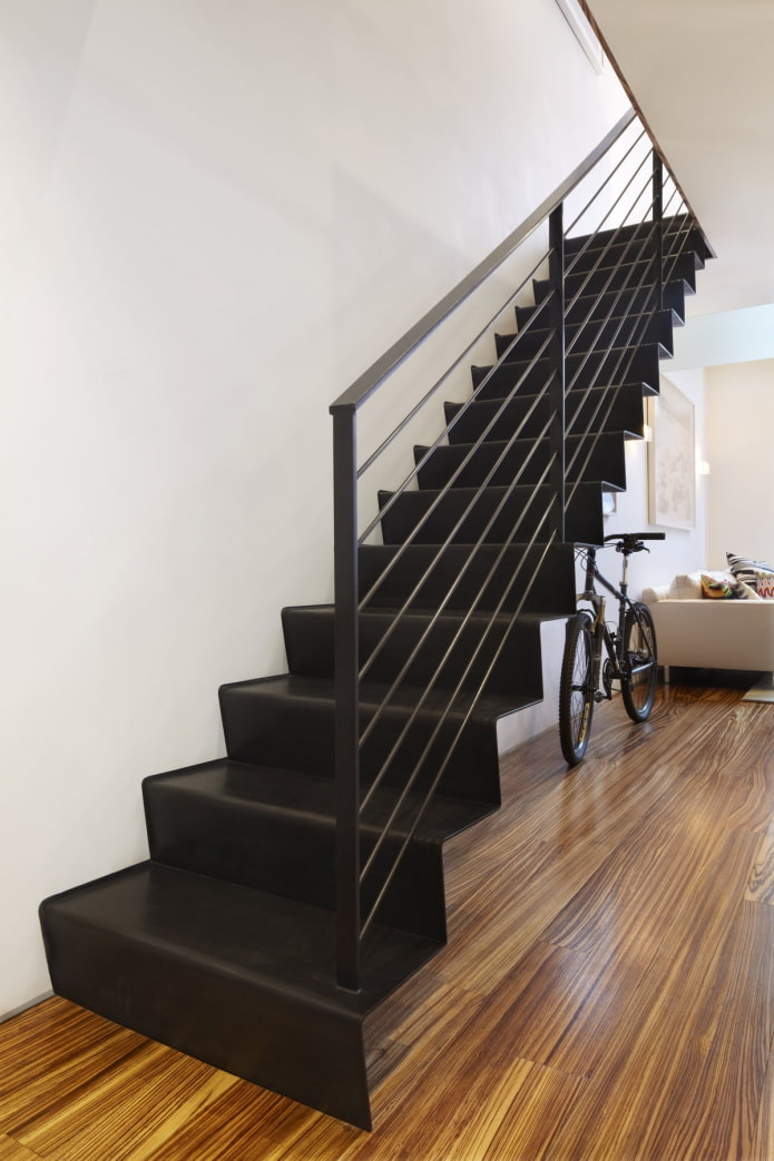 metal staircase in the interior of a private house