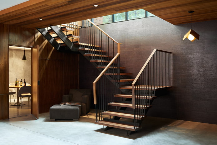 дизајн степеништа у унутрашњости приватне куће