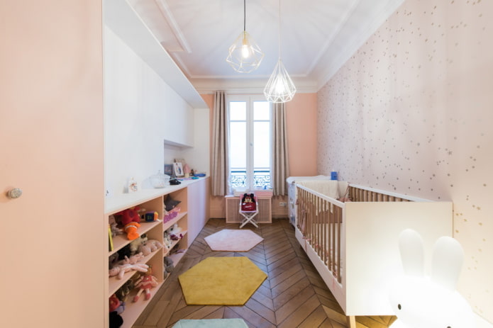 lighting in the interior of the nursery in the nordic style