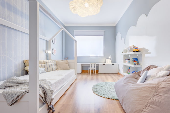 the color scheme of the nursery in the nordic style