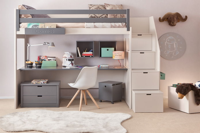 the interior of a teenager's room in a Scandinavian style