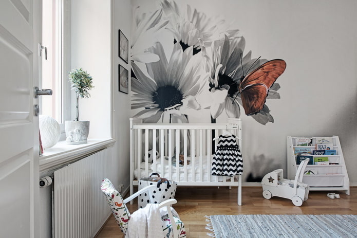 decoration of a children's room in a nordic style