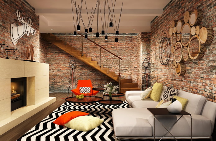 living room interior design in urban style