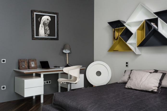 interior of a teenager's room in the loft style