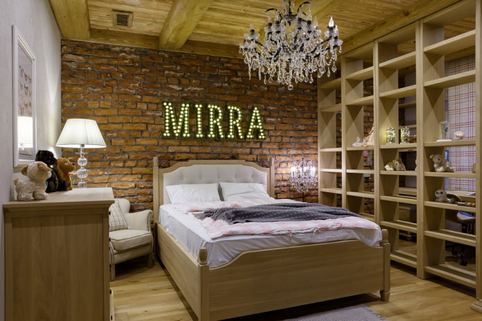 interior of a nursery for a girl in a loft style