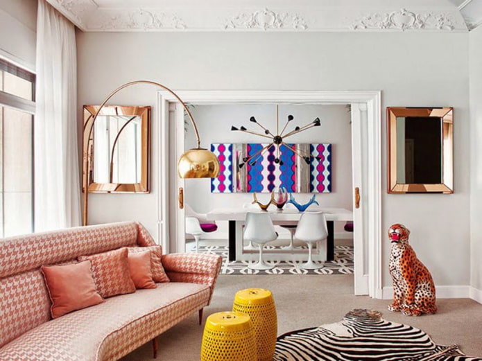decor in the interior in eclectic style