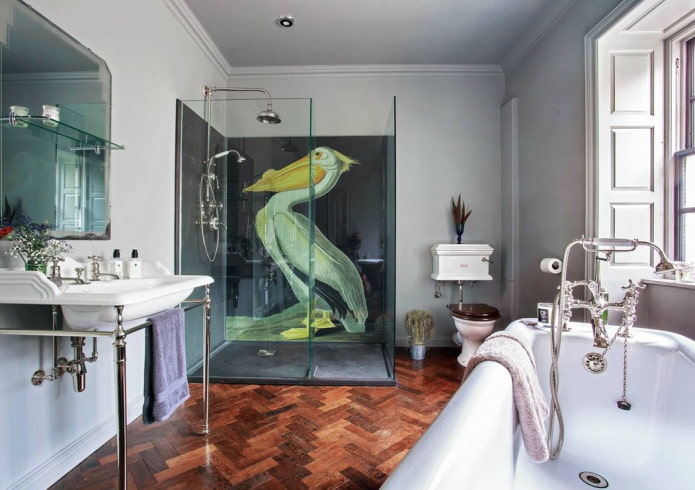 bathroom interior in eclectic style