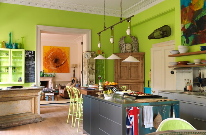 colors of the interior in eclectic style