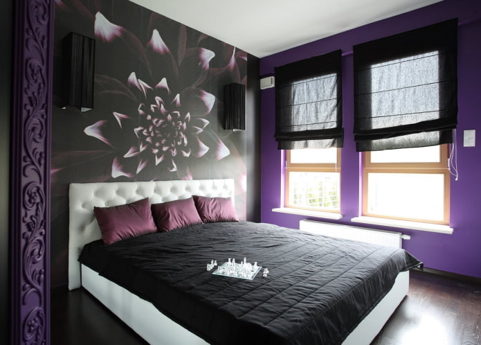 color combination in the interior of the bedroom