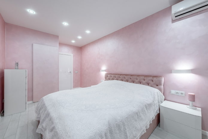 finishing the bedroom in pink tones