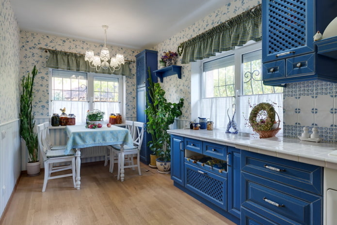 ห้องครัวโทนสีฟ้าสไตล์โพรวองซ์