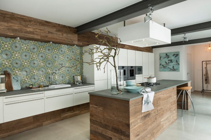 decor in the interior of the kitchen in the style of modern