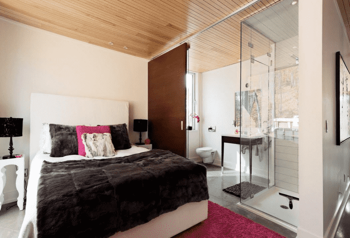 Bedroom with shower