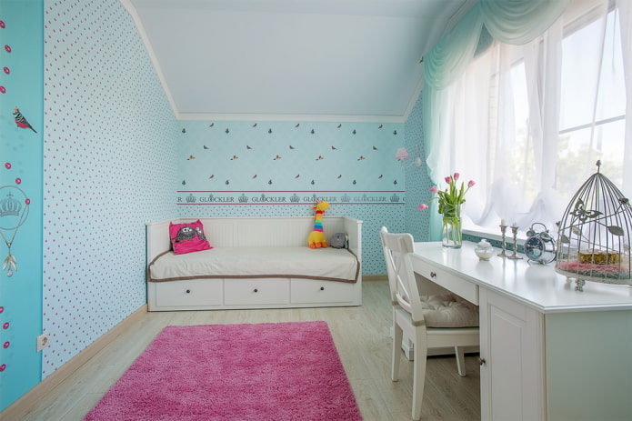плава дечија соба у стилу Провансе