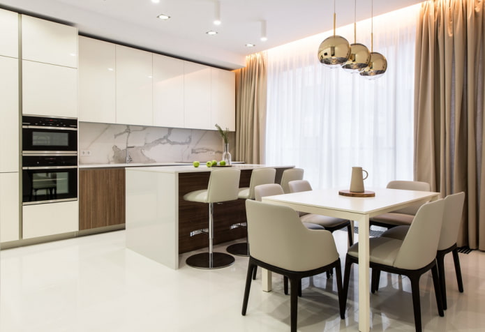 interior design of the kitchen-dining room
