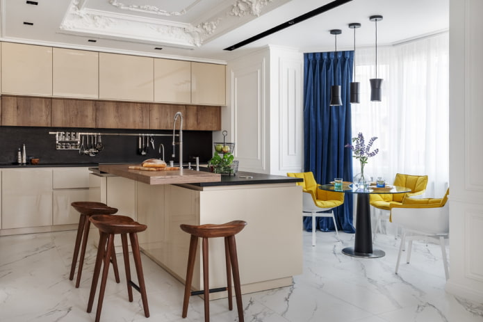 interior design of the kitchen-dining room