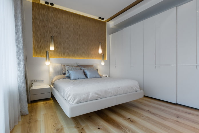 furnishing in the bedroom interior in a minimalist style