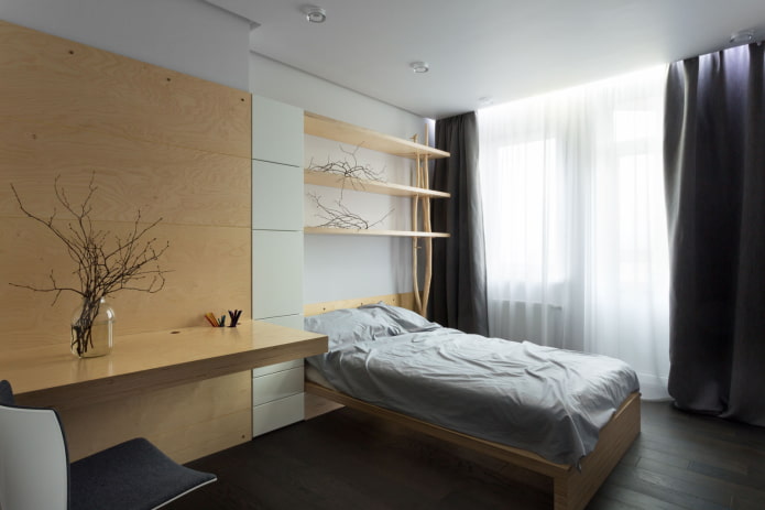 bedroom in the style of eco-minimalism