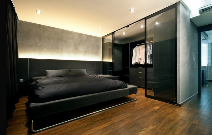 men's bedroom in a minimalist style