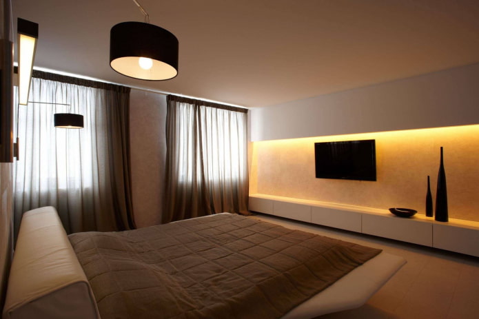 осветљење у унутрашњости спаваће собе у минималистичком стилу