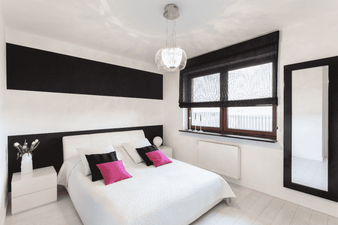 Farbgestaltung des Schlafzimmers im minimalistischen Stil