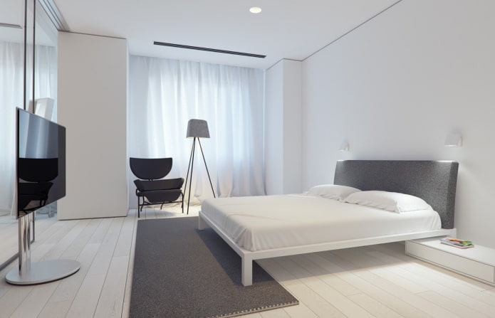 hálószoba belső minimalista stílusban
