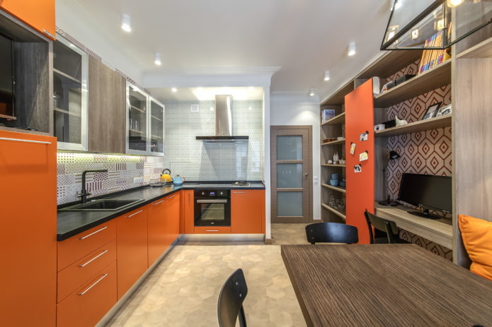 kitchen decoration in orange tones