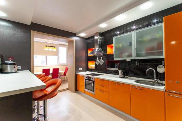 kitchen decoration in orange tones