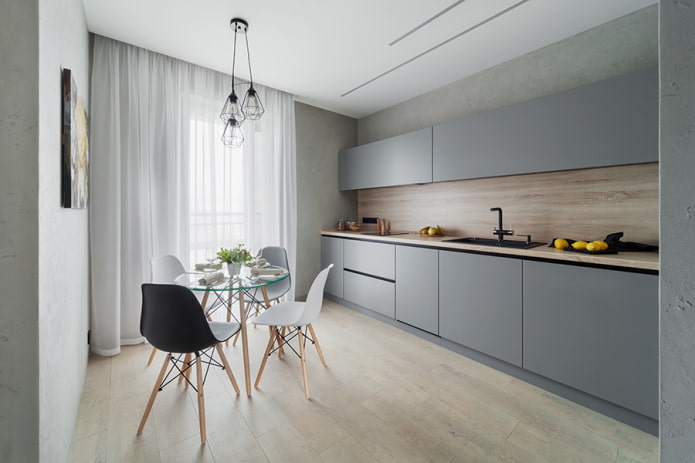 kitchen interior in light gray colors