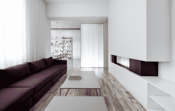 disenyo ng panloob na sala sa isang minimalistic na istilo