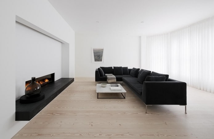 Wohnzimmerdekoration im minimalistischen Stil