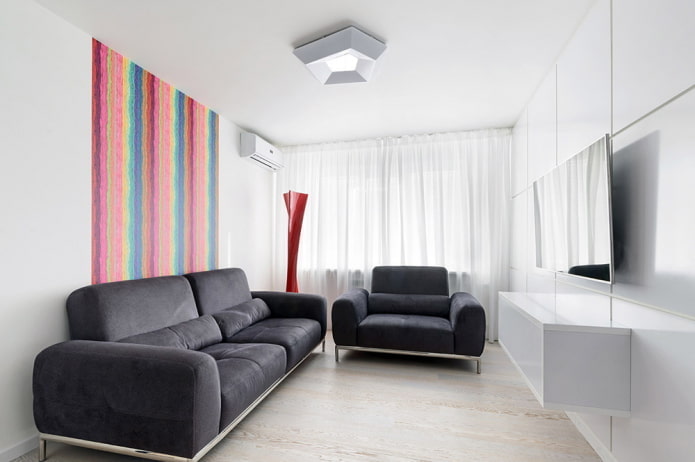 Wohnzimmerdekoration im minimalistischen Stil