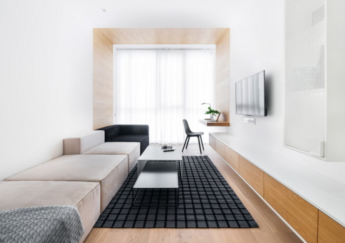 textilek a nappaliban minimalista stílusban