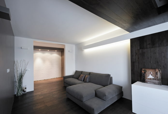 Farben im Wohnzimmer im minimalistischen Stil