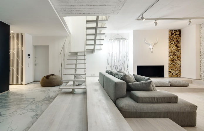 nappali belsőépítészet minimalista stílusban