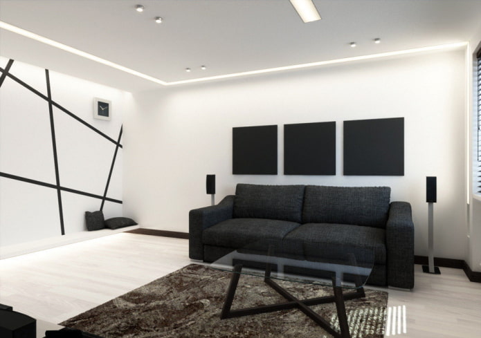 Farben im Wohnzimmer im minimalistischen Stil