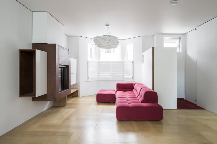 living room interior design in a minimalistic style