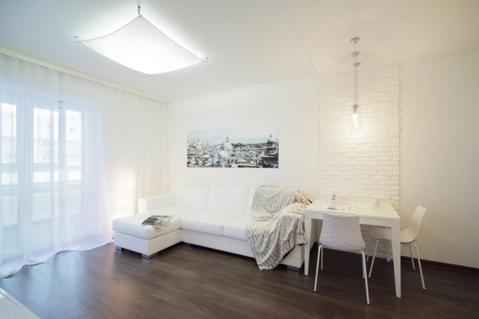 living room decoration in white tones