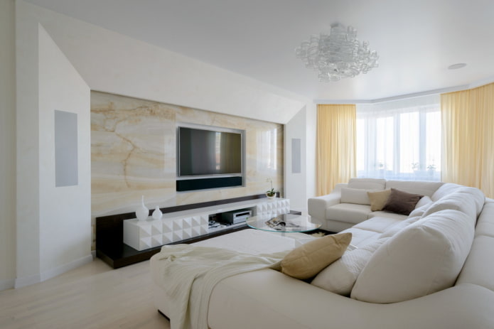 living room decoration in white tones