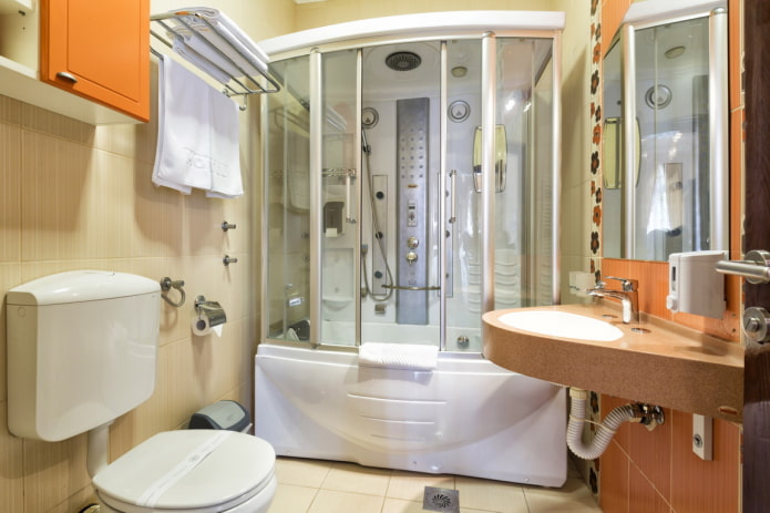 Shower box with bathtub