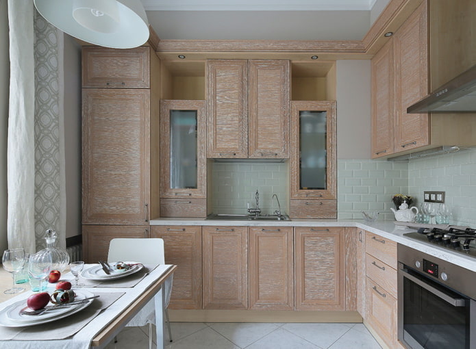 kitchen design in brown tones