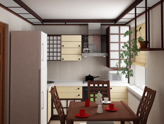 кухињски ентеријер у јапанском стилу